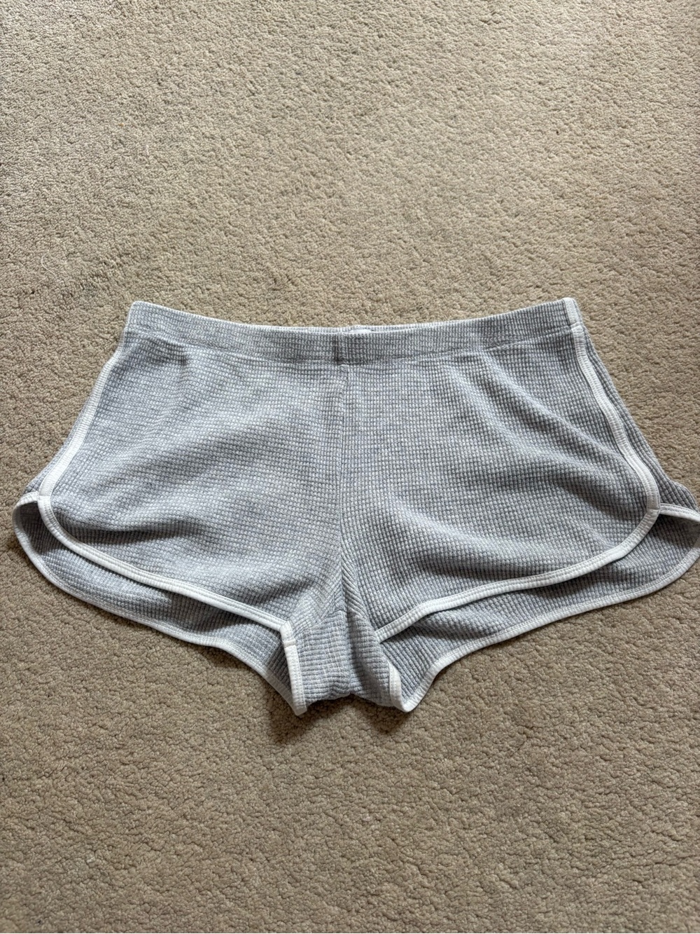 TNA Light Gray Waffle Shorts with White Trim